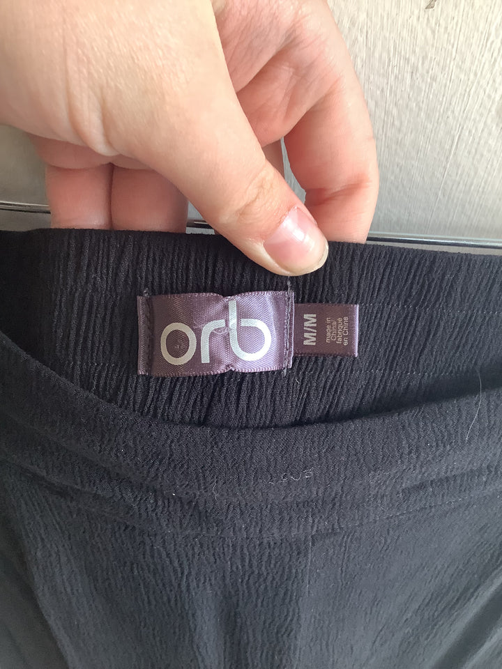 Orb Textured Black Cropped Pants
