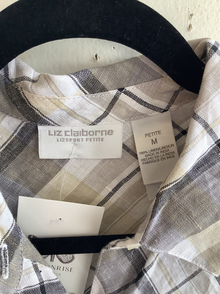 Soft Drift Linen Plaid Button-Up