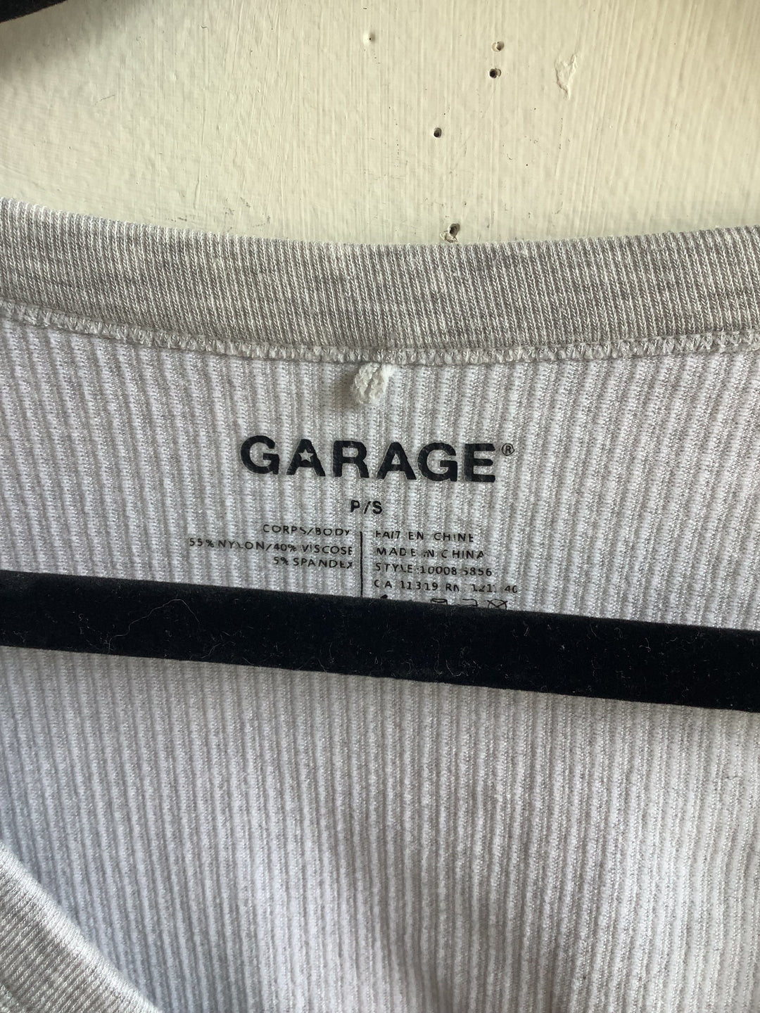 Garage Grey Ribbed Long-Sleeve