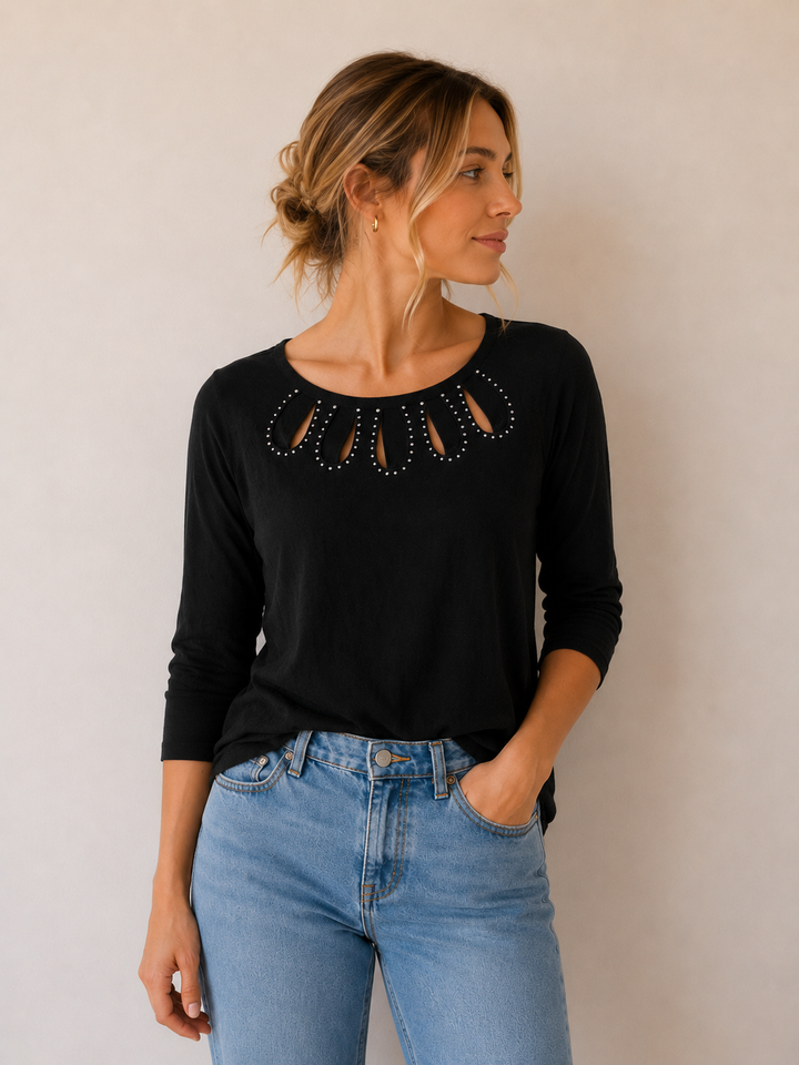 Noir Cutout Knit Top