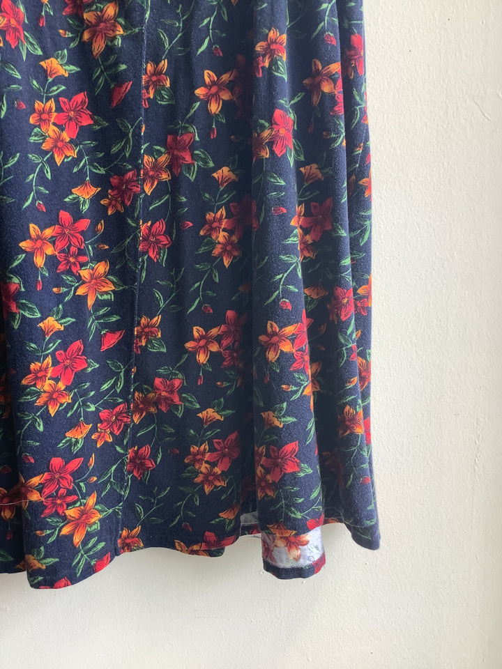 Autumn Bloom Vintage Midi Skirt