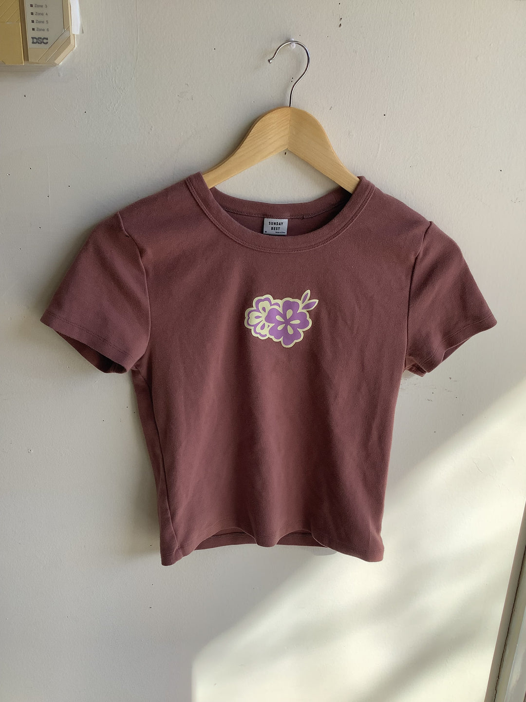Dusty Rose Floral Baby Tee - Ana