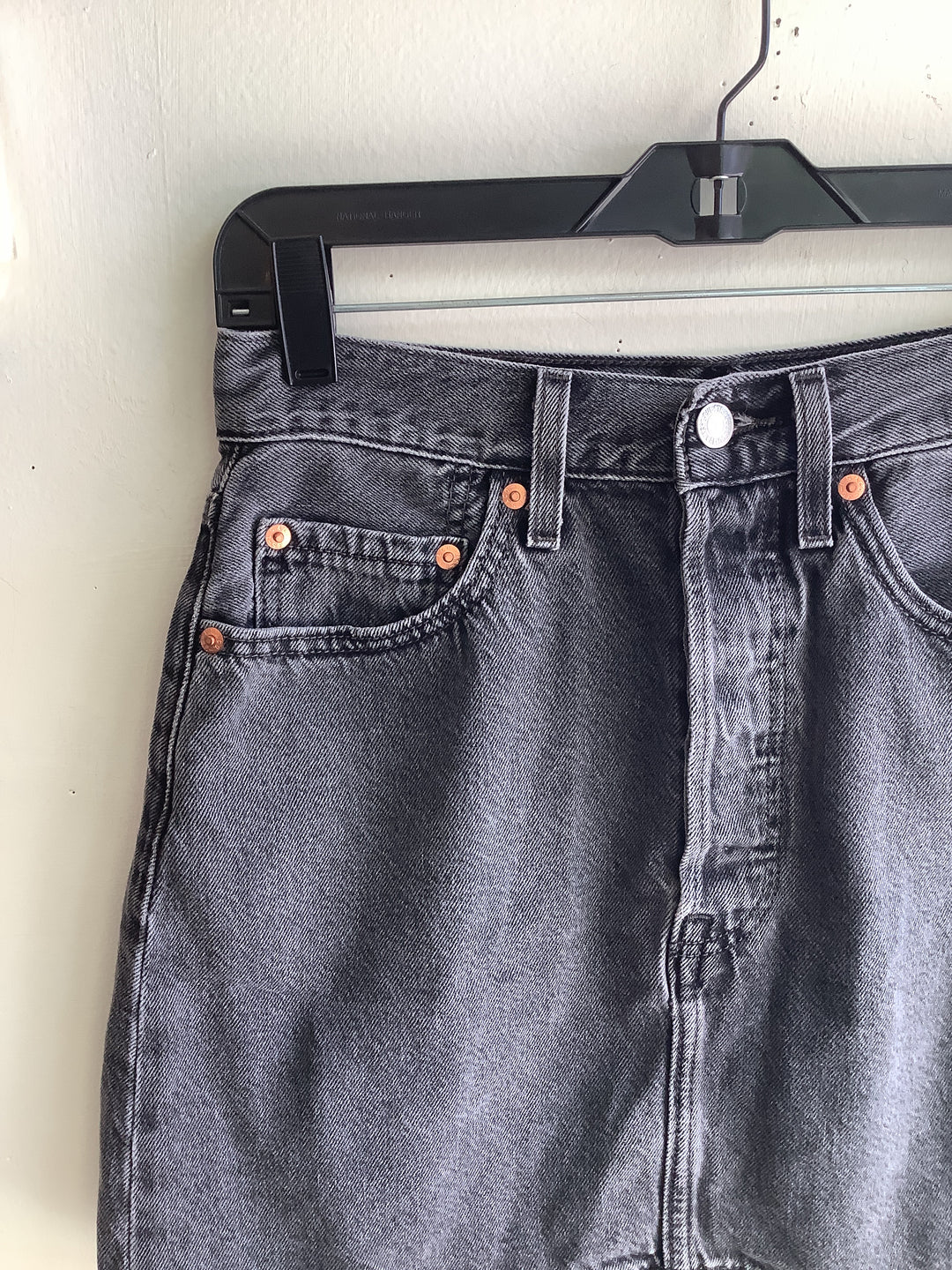 Levi’s Black Wash Denim Mini Skirt