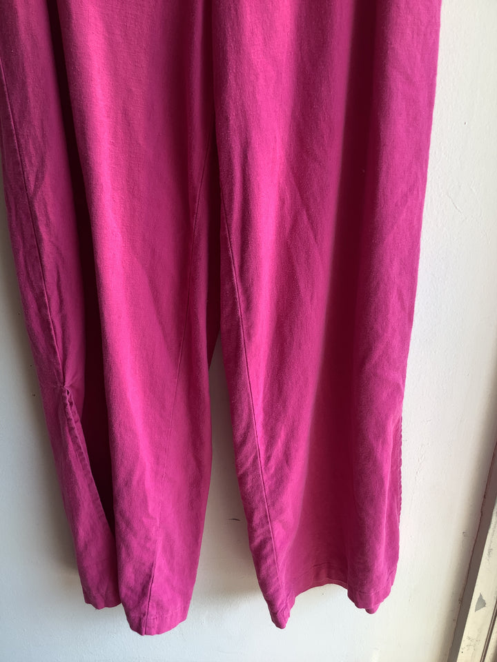 Hot Pink Linen Blend Pants