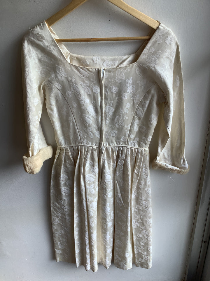 Vintage Cream Floral Romance Dress