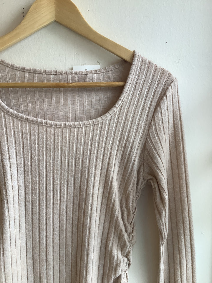 Sandstone Ribbed Midi Dress