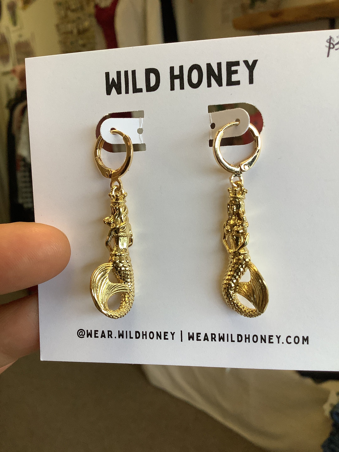 Wild Honey Mermaid Dangle Hoop Earrings