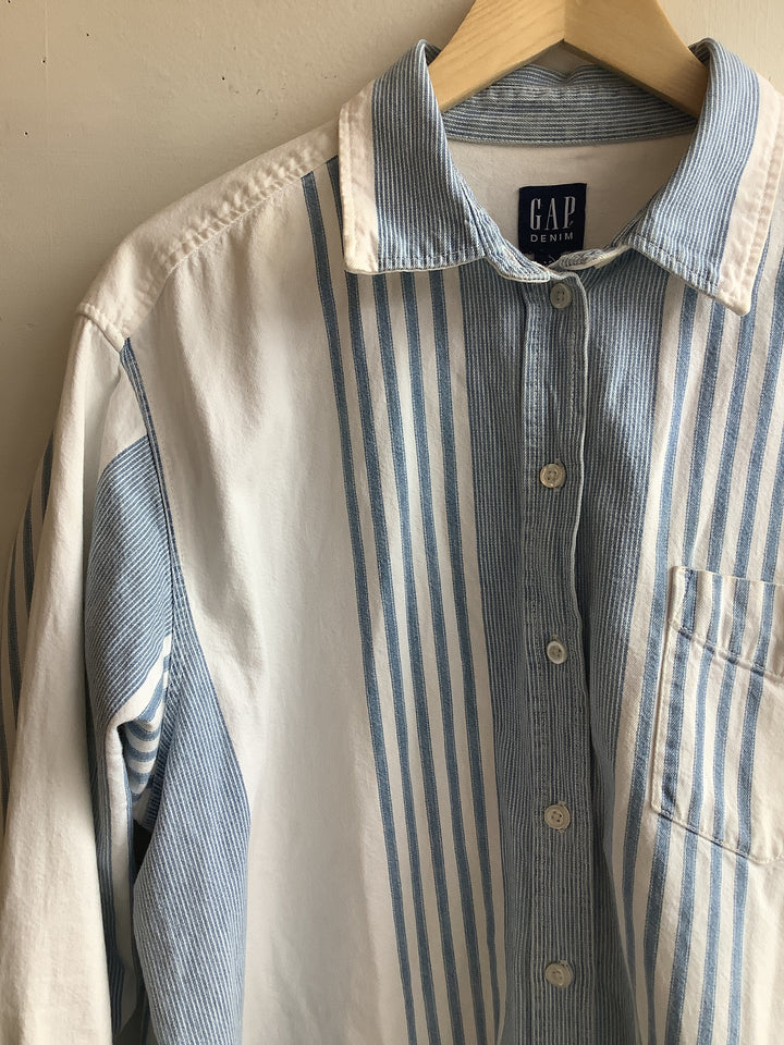 Vintage Gap Denim Striped Button-Up