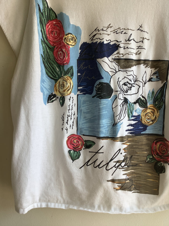 Vintage Floral Art Graphic Blouse