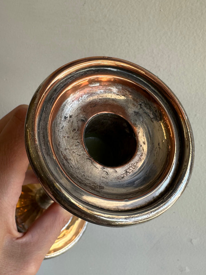 Vintage Silver-Plated Fluted Candlestick Pair