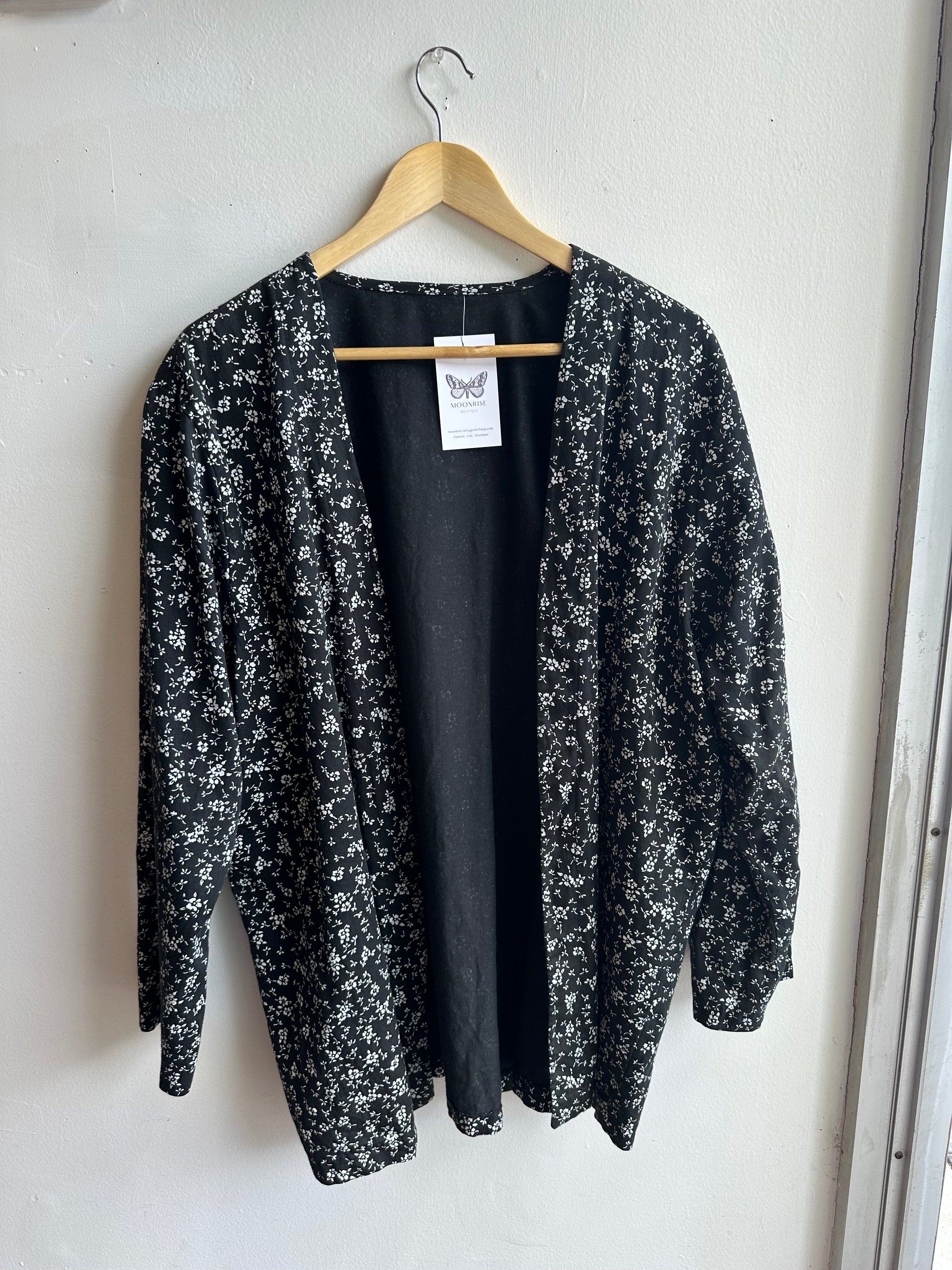 Vintage Cotton Blossom Drape Jacket | Size Large