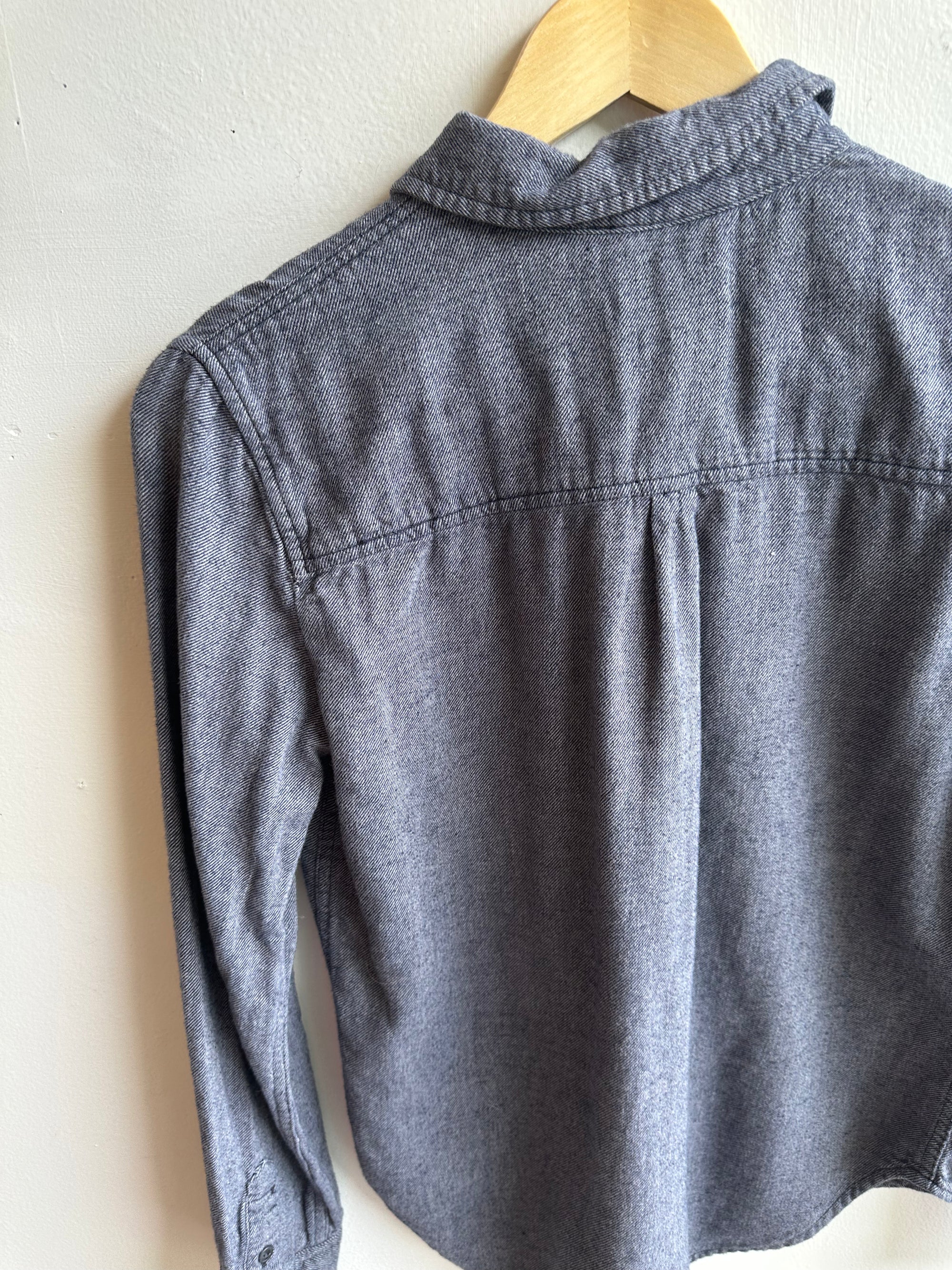 TNA Brushed Cotton Button-Up – Charcoal Grey | Size Small