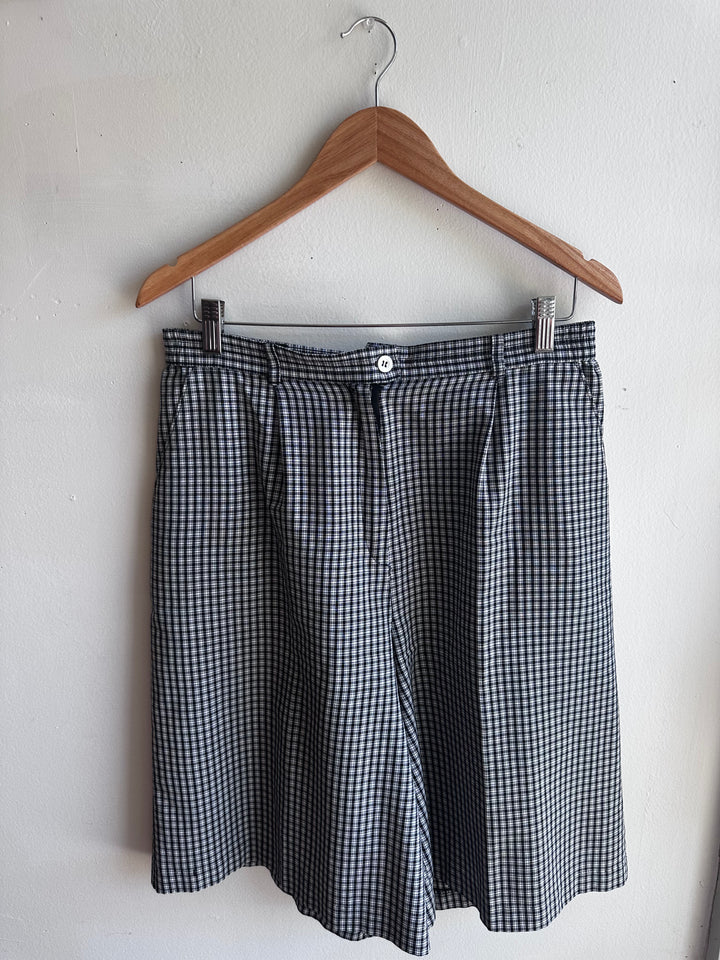 Vintage High-Waisted Gingham Shorts – Size 12