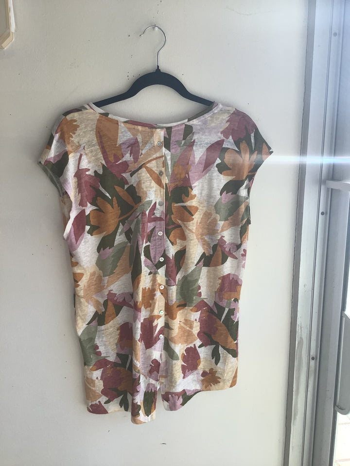 Autumn Meadow Button Shirt 100% Linen