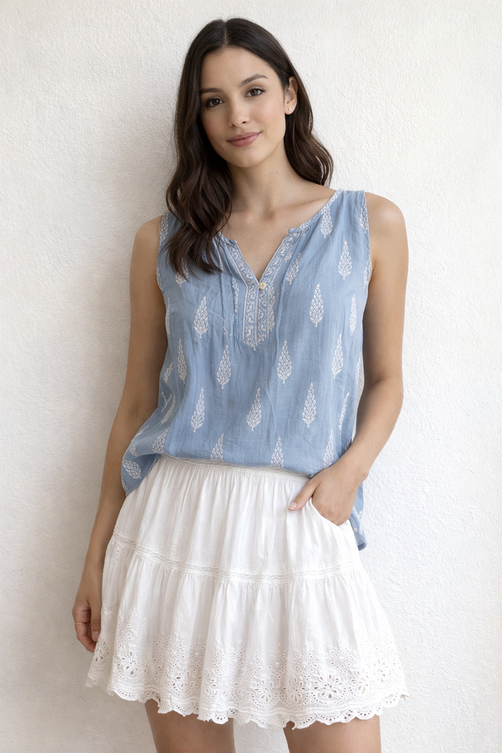 Fabinda Block Print Cotton Tank