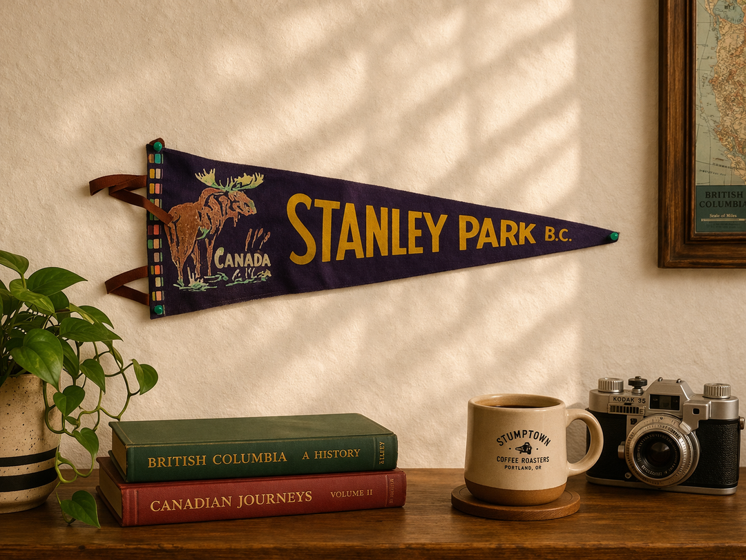 Vintage Stanley Park, BC Pennant Flag