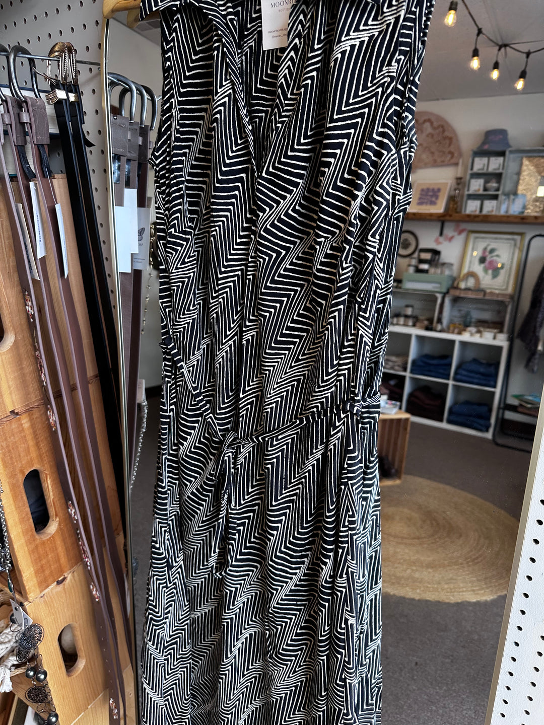 Vintage M&S Chevron Midi Shirt Dress – Size Medium