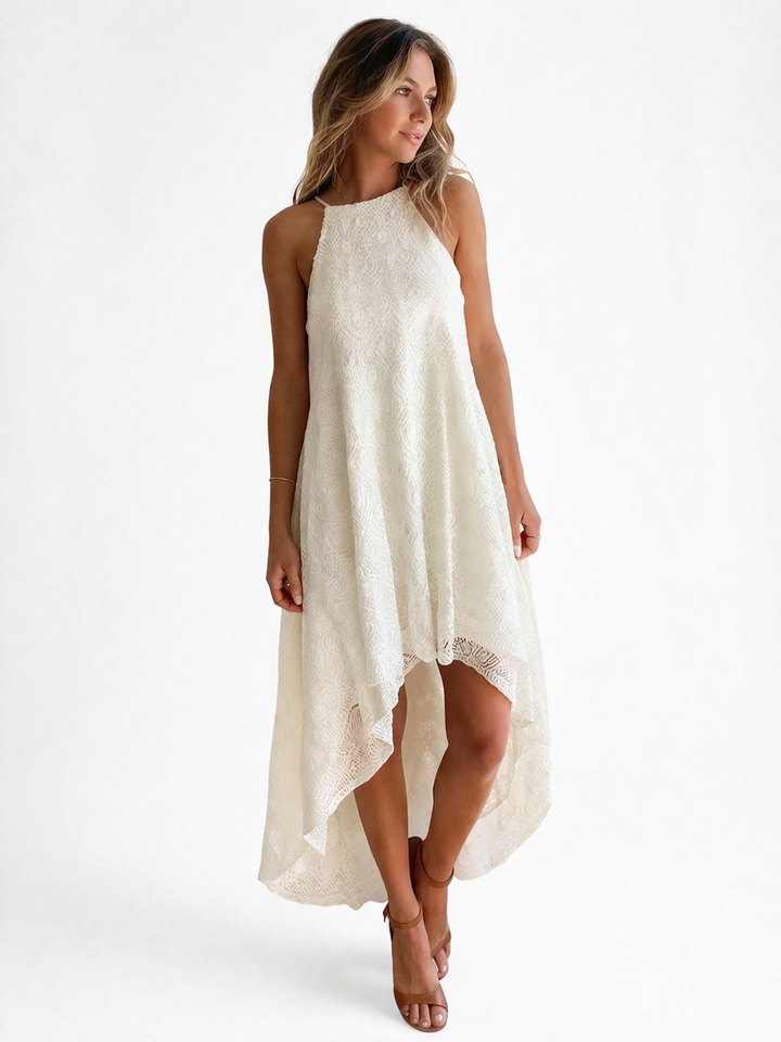 Le Chateau Ivory Lace Midi Dress