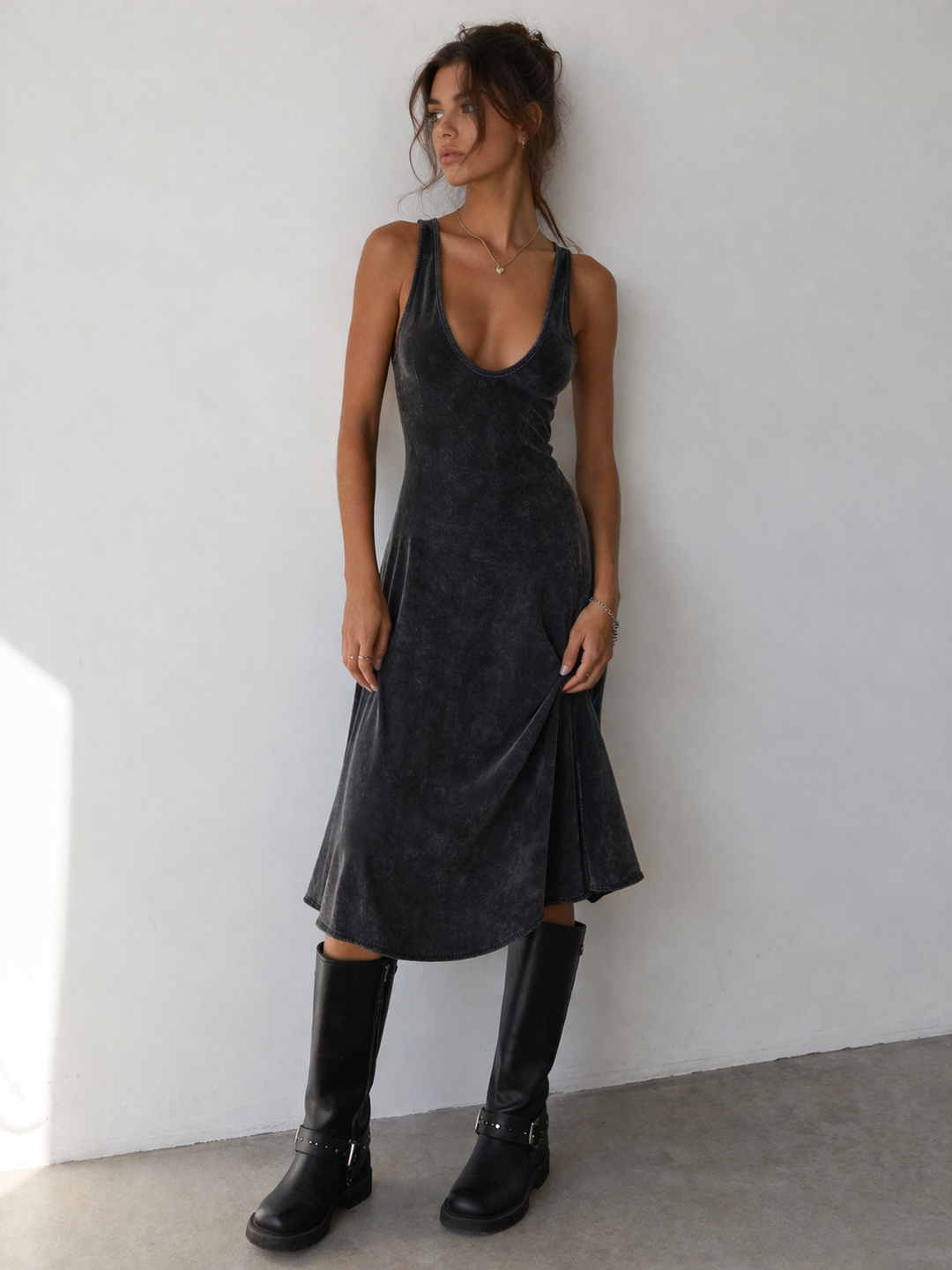 Harley Davidson Charcoal Midi Dress