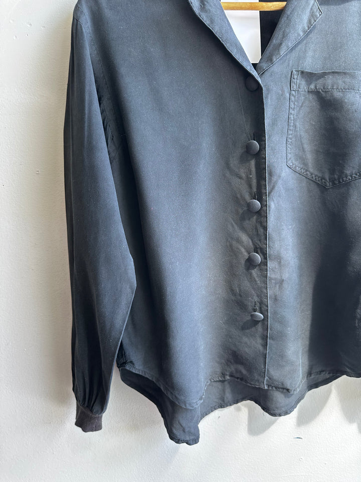Vintage Carole Little 100% Silk Black Blouse – Petites | Size 2