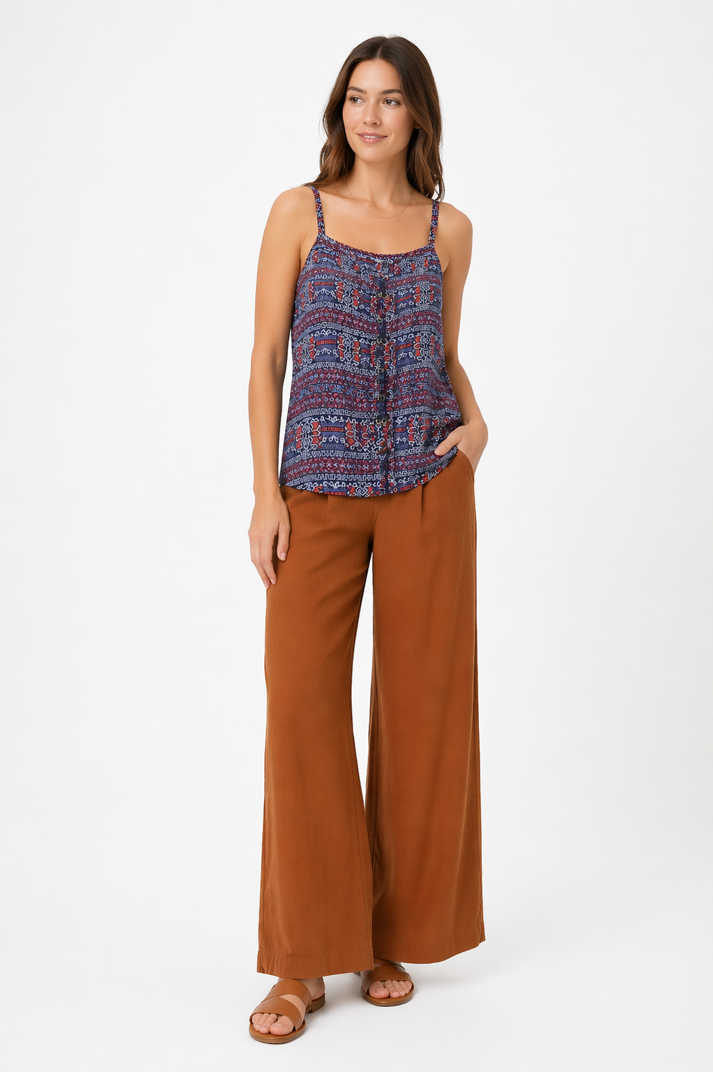 Mosaic Lace Up Tank