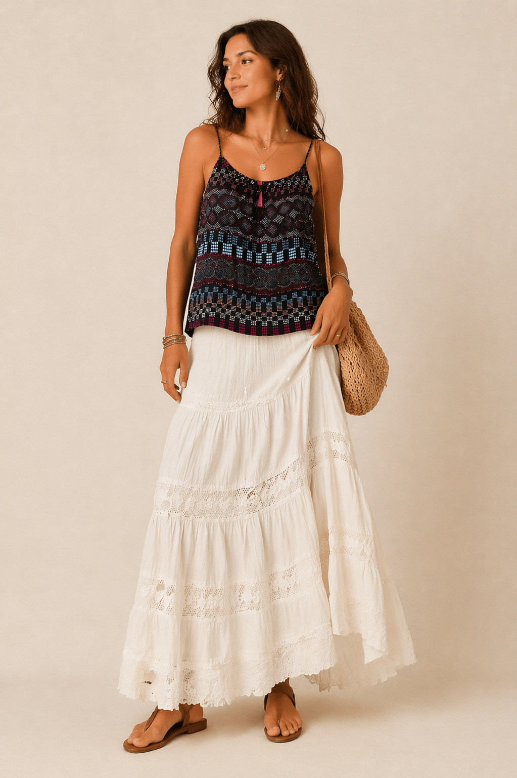 Midnight Mosaic Boho Tank