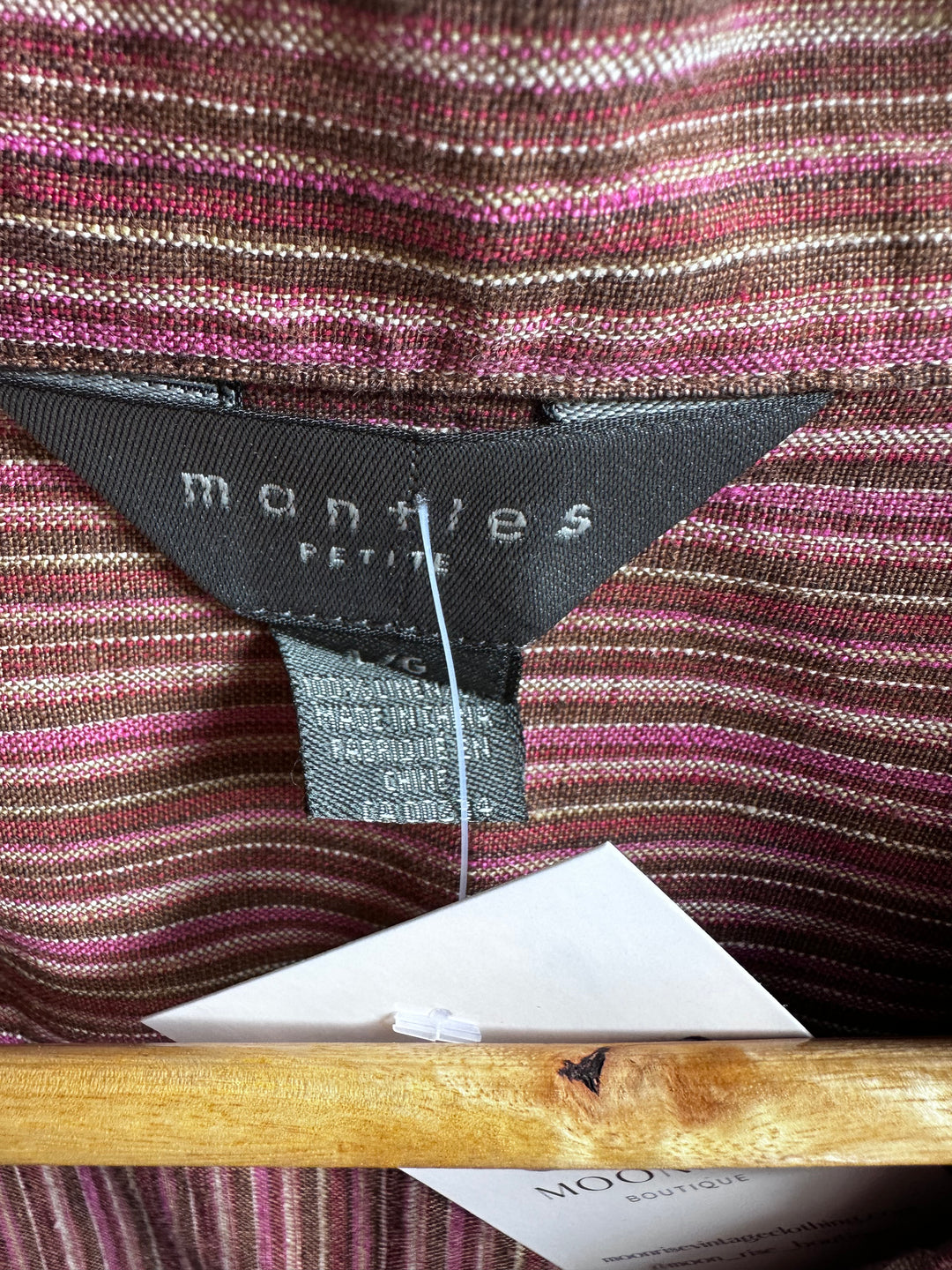 Vintage Mantles 100% Linen Striped Button-Up – Size Large