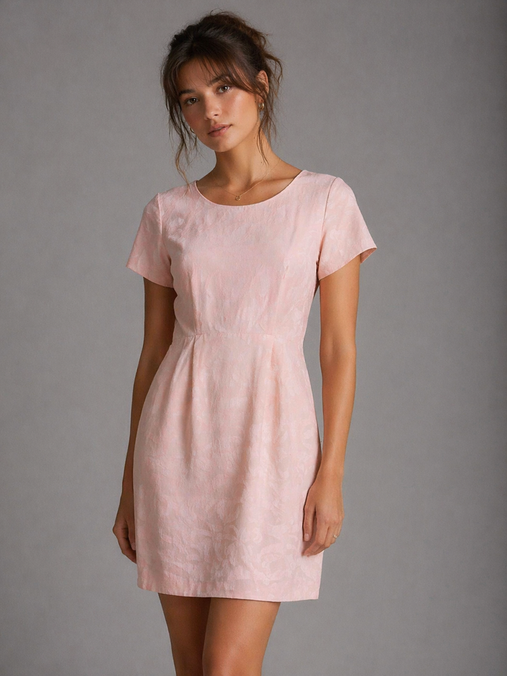 Vintage Nicole Pink Brocade Mini Dress