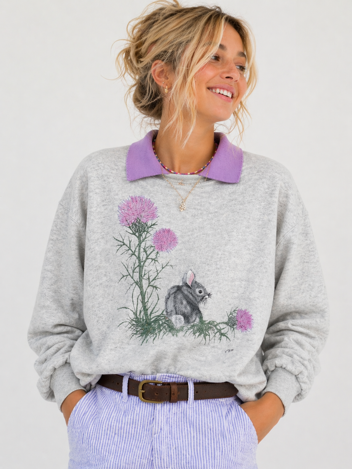Vintage 90s Hanes Nature Graphic Collard Sweatshirt