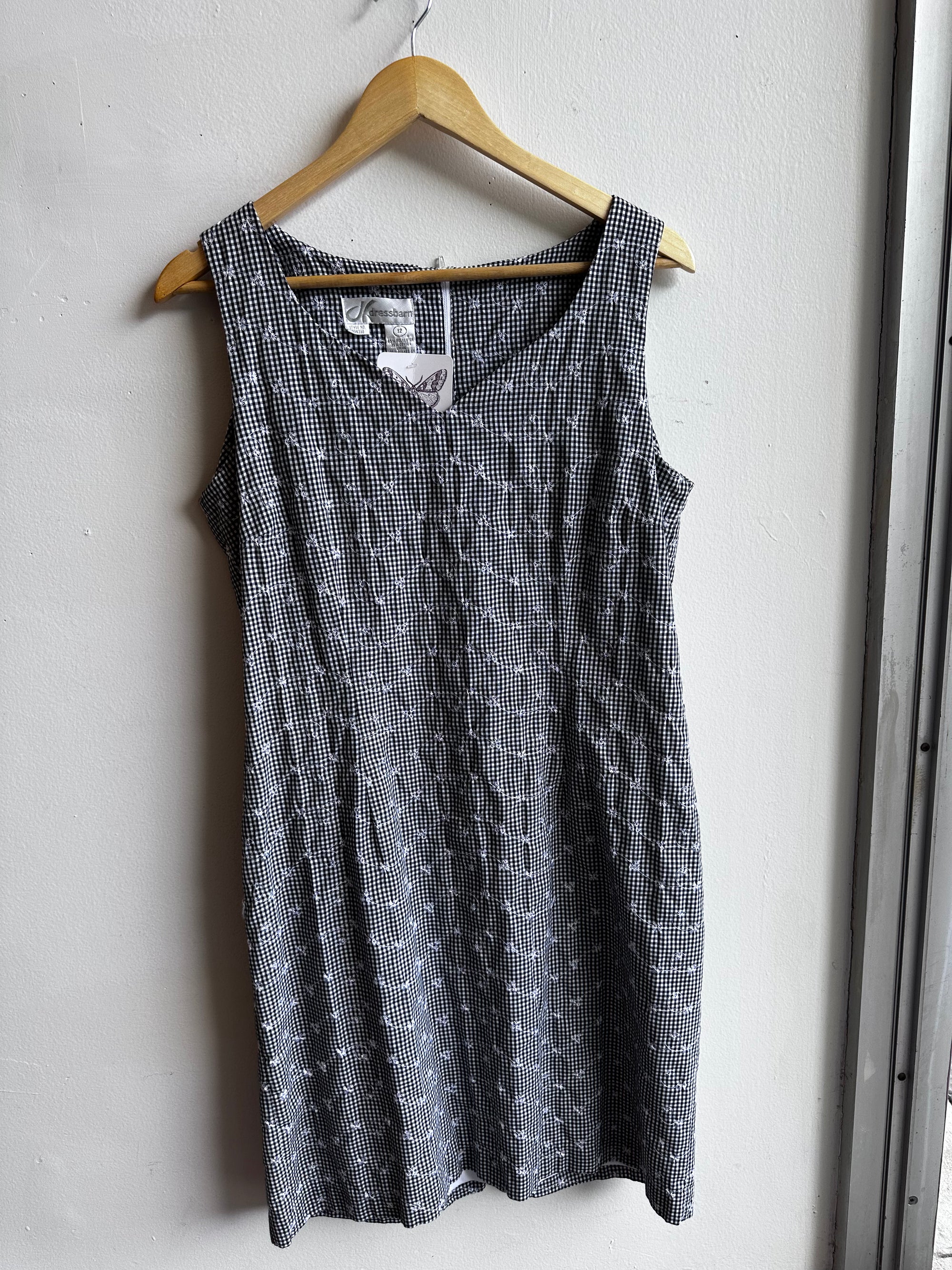 Vintage Dress Barn Gingham Sleeveless Shift Dress – Size 12