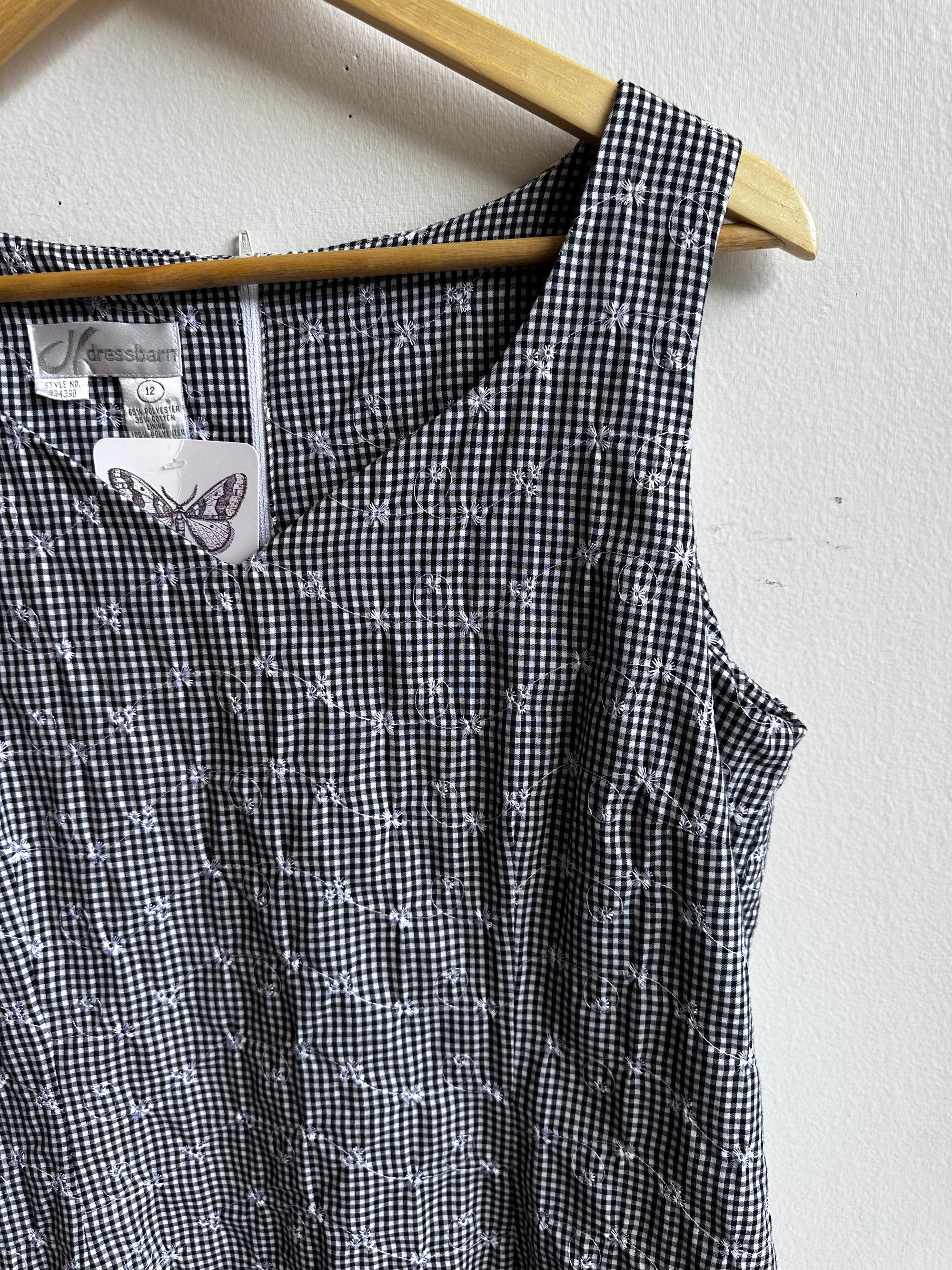 Vintage Dress Barn Gingham Sleeveless Shift Dress – Size 12