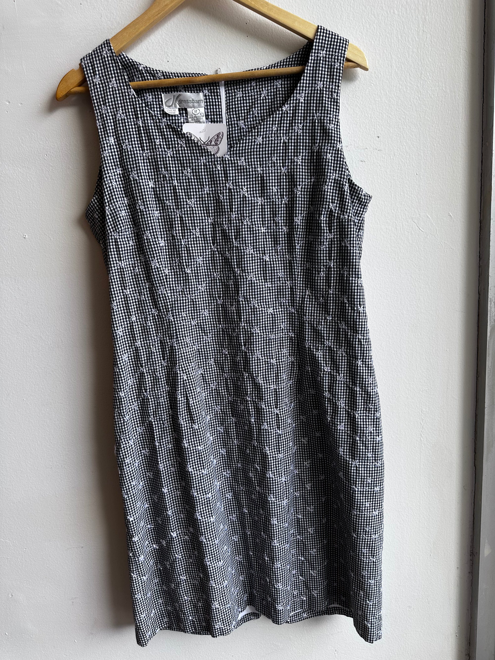 Vintage Dress Barn Gingham Sleeveless Shift Dress – Size 12