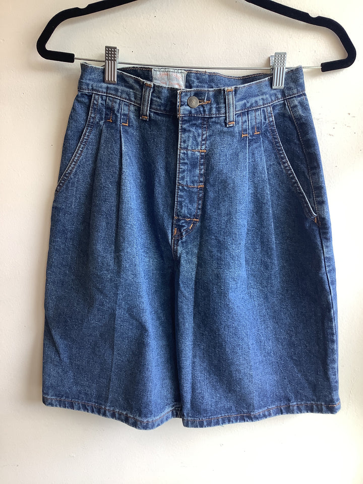 Vintage French Dressing Pleated Denim Shorts