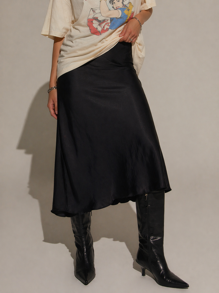 Vintage Black Slip Skirt