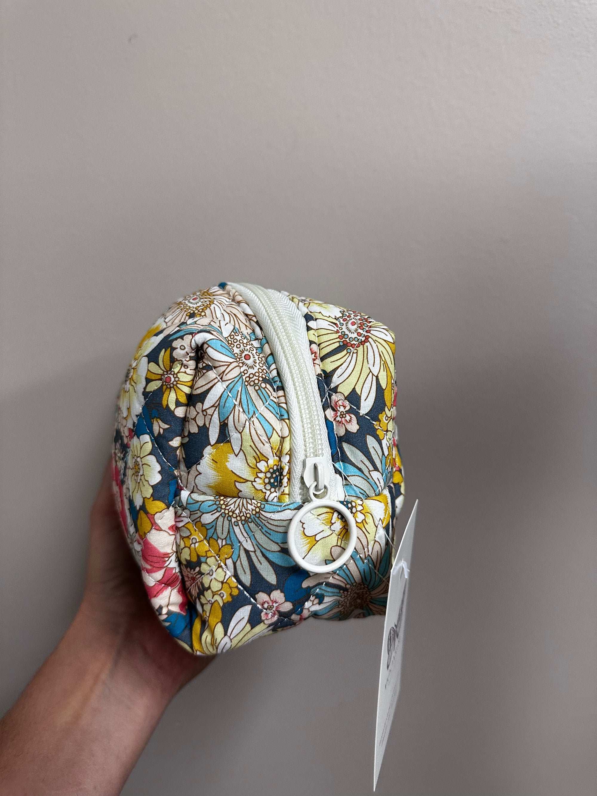 Floral Quilted Travel Case - Size Medium