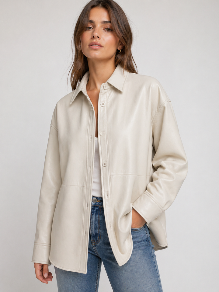 Ivory Muse Vegan Leather Shacket