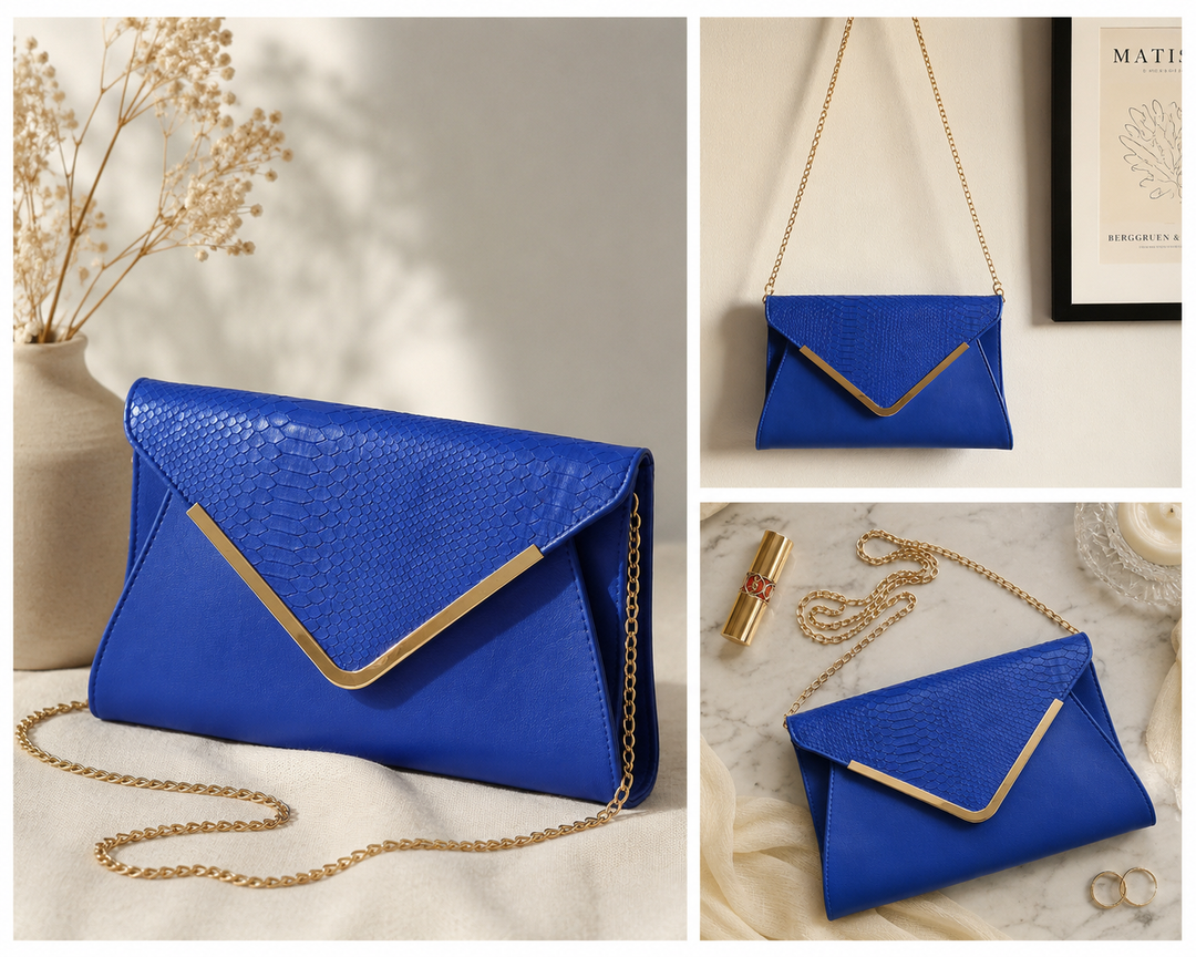 Vintage Electric Blue Clutch