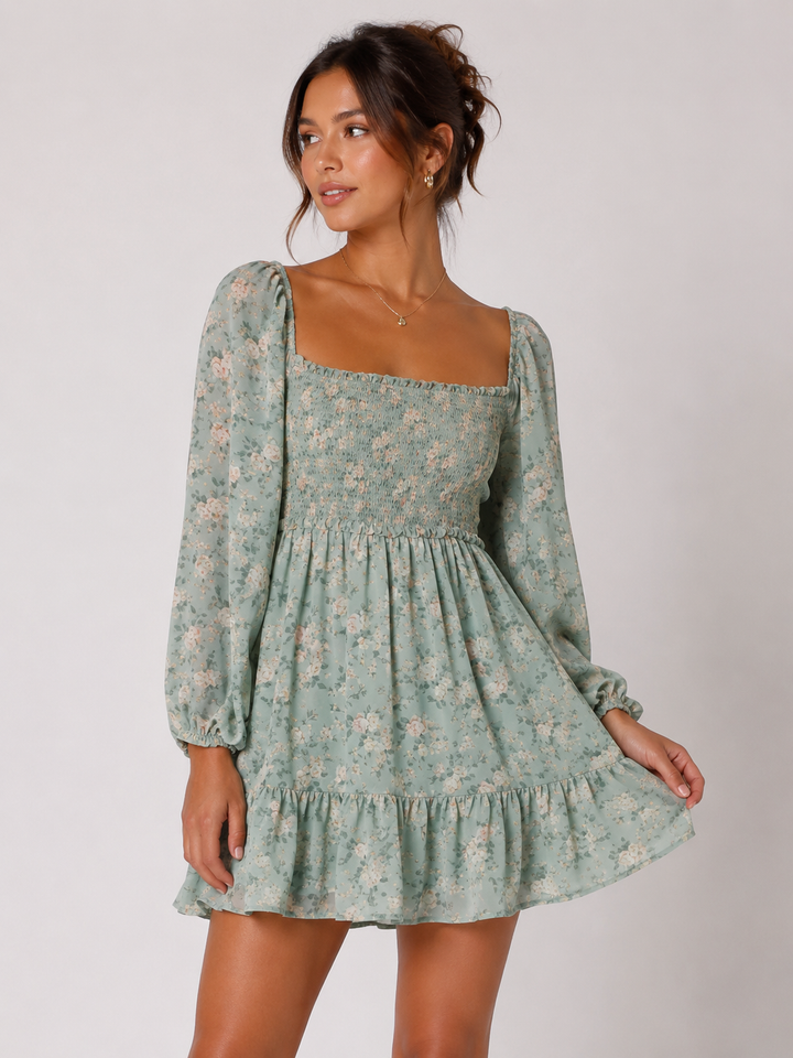 Sage Meadow Smocked Mini Dress