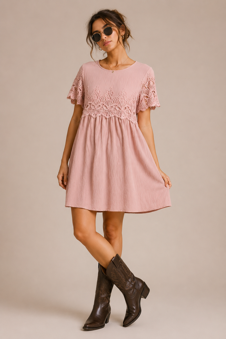 Rosewater Lace Dress