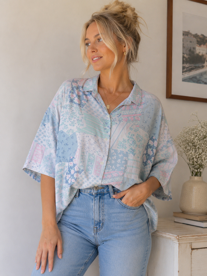 Pastel Patchwork Cottage Blouse