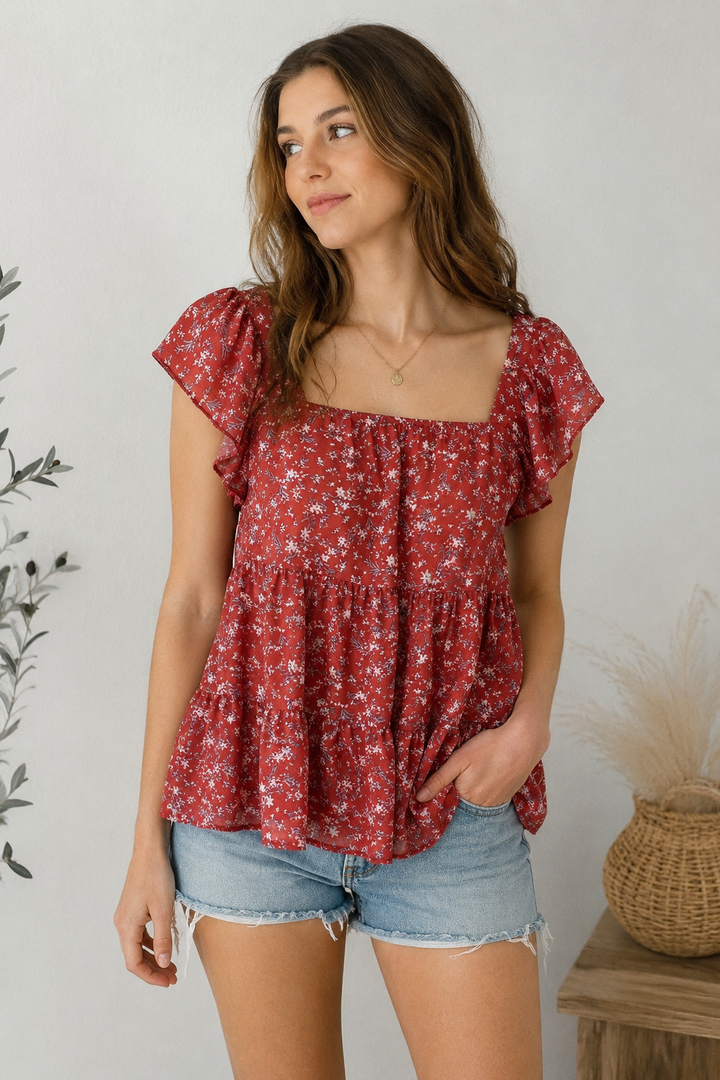 Wildflower Flutter Babydoll Top