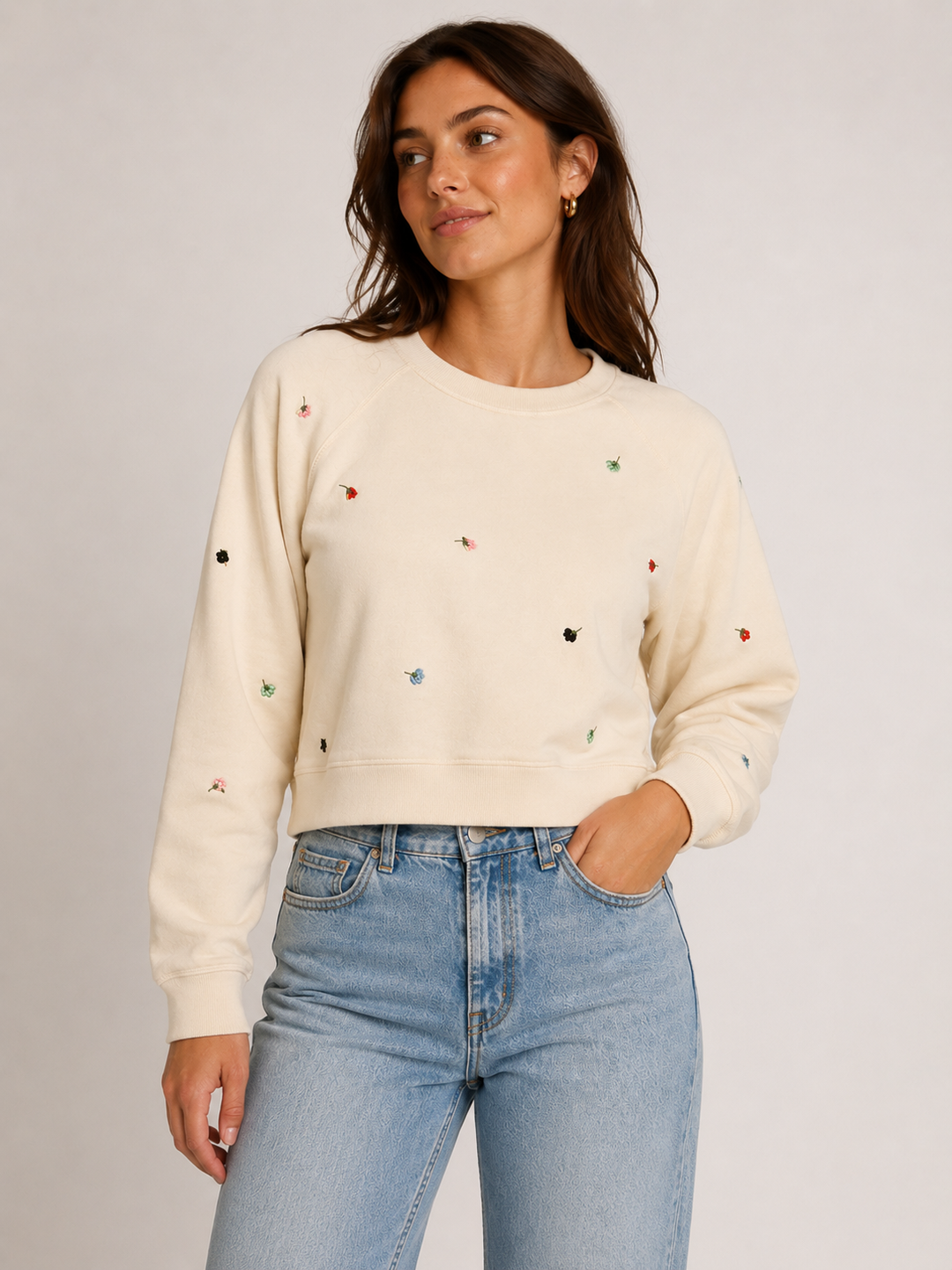 Dex Embroidered Floral Sweatshirt