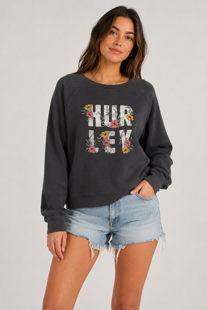 Hurley Floral Logo Crewneck