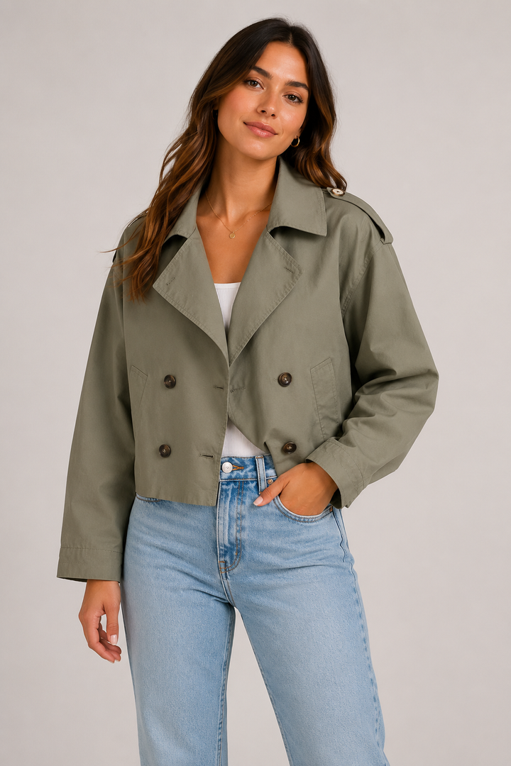 Steve Madden Cropped Utility Trench Jacket