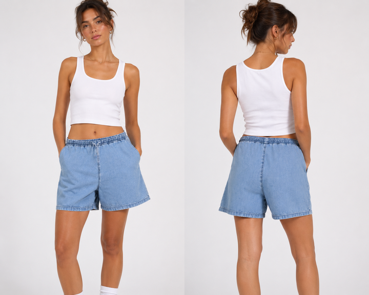 Jones New York Drawstring Denim Shorts