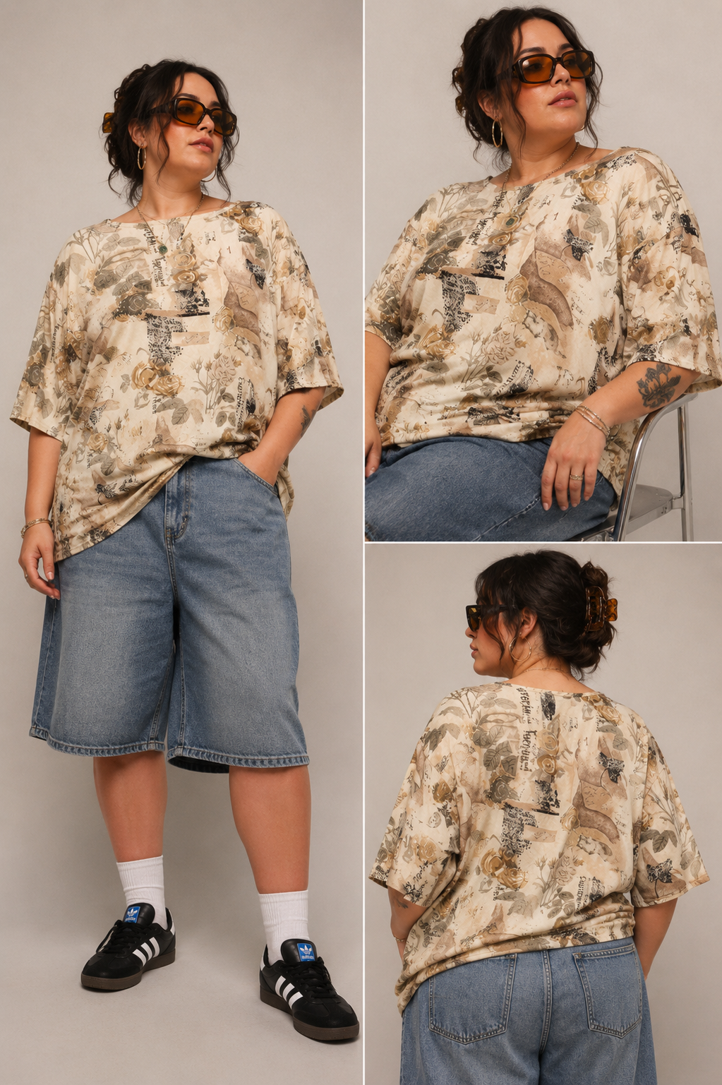 Vintage Botanical Collage Blouse