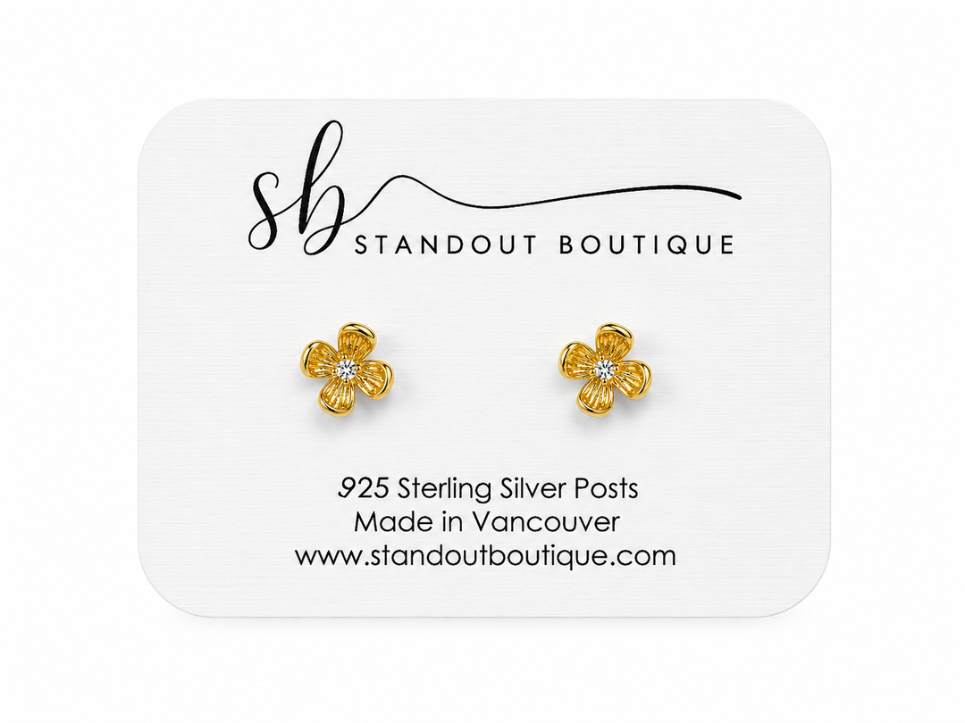 Gold Flower Studs - Standout Boutique