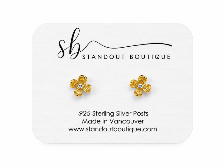 Gold Flower Studs - Standout Boutique