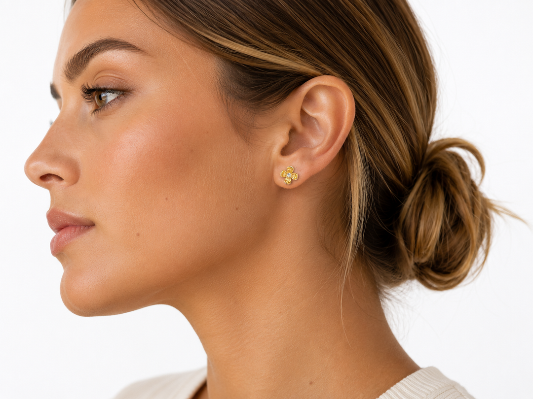 Gold Flower Studs - Standout Boutique