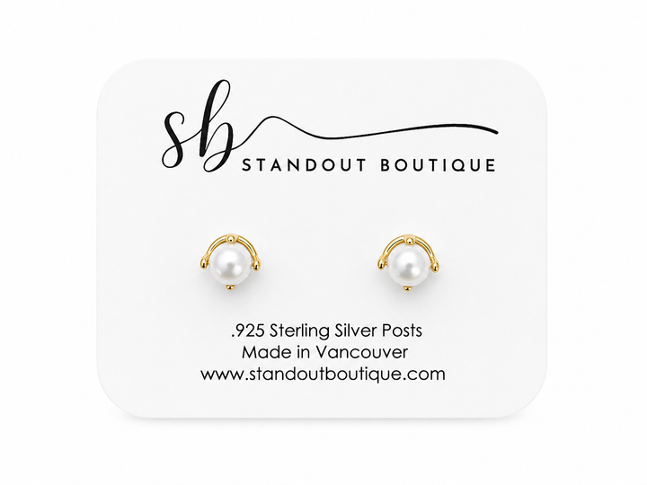 Pearl 5mm Gold Stud Earrings